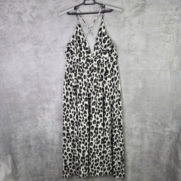 Womens Shein Curve Black & White Leopard Print Maxi Dress Crossback Size XXL - Picture 6 of 9